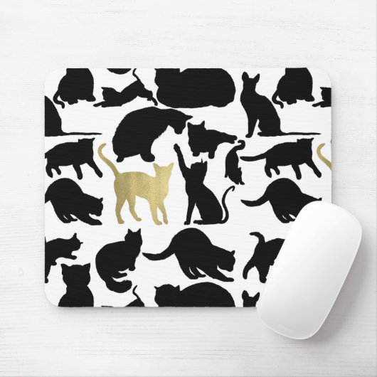 Schwarze Goldkatzen Mousepad (Mit Mouse)