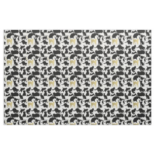 Schwarze Goldkatzen Stoff
