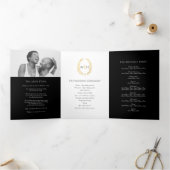 Schwarze Goldkranzgeschichte und Programmhochzeit Dreifach-gefaltete Programmkarte (Innenseite)