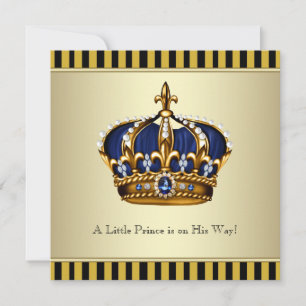 Schwarze Goldkrone Kleiner Prinz Junge Baby Shower Einladung