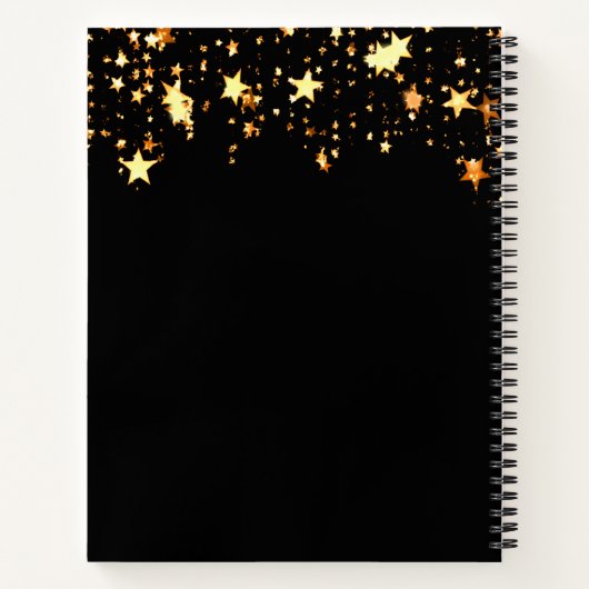 Schwarze Goldkronen - Sterne Jahr für Geschäft Notizblock (Rückseite)
