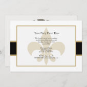 Schwarze GoldLilien-Party-Zeit Einladung (Vorne/Hinten)