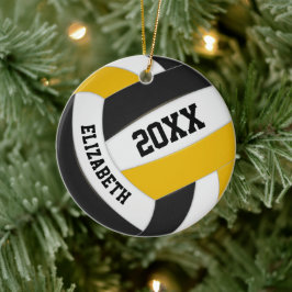 Schwarze Goldmannschaft färbt Beake-Volleyball Keramik Ornament