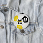 Schwarze Goldmannschaft färbt Mädchenfußball perso Button (Beispiel)