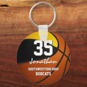 Schwarze Goldmannschaft - Jungs Basketball Schlüsselanhänger (Vorderseite)