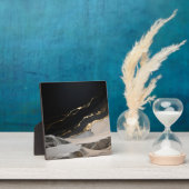 Schwarze Goldmarmor-Landschaft Fotoplatte (InSitu)