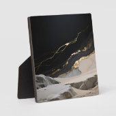 Schwarze Goldmarmor-Landschaft Fotoplatte (Vorderseite)