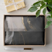 Schwarze Goldmarmor-Landschaft Seidenpapier (Geschenk)