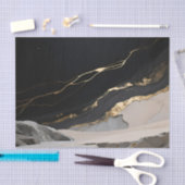 Schwarze Goldmarmor-Landschaft Seidenpapier (Handwerk)