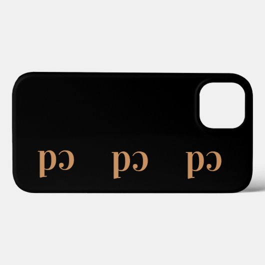 Schwarze Goldmonogramm-Initialen Case-Mate iPhone Hülle (Rückseite (Horizontal))