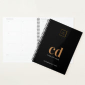 Schwarze Goldmonogramm-Initialen Geschäftslogo Planer (Anzeige)