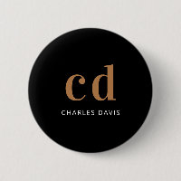Schwarze Goldmonogramm-Initialnamen minimalistisch