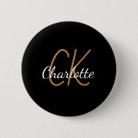 Schwarze Goldmonogramm-Initialnamen minimalistisch