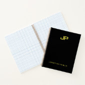 Schwarze Goldnamensvorlage für Monogram-Notebooks Notizblock (Innenseite)