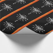 Schwarze Goldorange Sternexplosion-drastischer Geschenkpapier (Ecke)