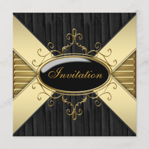 Schwarze Goldparty Einladung