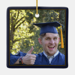 Schwarze Goldrahmen-Absolvent-Andenken-Schule Keramikornament