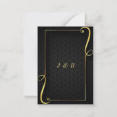 Schwarze Goldrahmen für die Hochzeitsvorlage Mitteilungskarte (Rückseite)