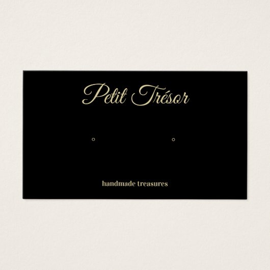 Schwarze Goldschrift Ohrring Display (Vorderseite)
