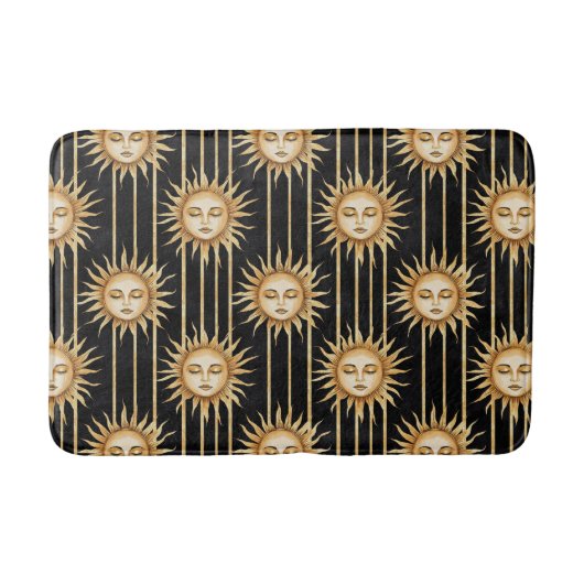 Schwarze Goldsonnen Wimpern Badematte (Vorderseite)