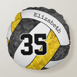 Schwarze Goldsportmannschaft wählt Mädchenvolleyba Rundes Kissen