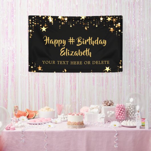 Schwarze Goldsteine zum Geburtstag Personalisiert Banner (Party)