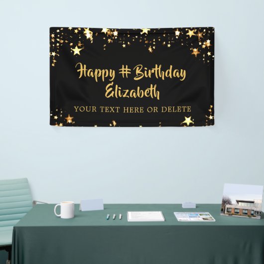 Schwarze Goldsteine zum Geburtstag Personalisiert Banner (Messeveranstaltung)