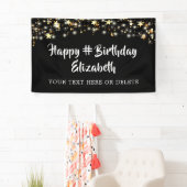 Schwarze Goldsteine zum Geburtstag Personalisiert Banner (Insitu)