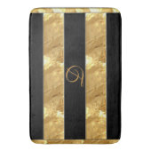 Schwarze Goldstreifen Badematte (Vorderseite Vertikal)