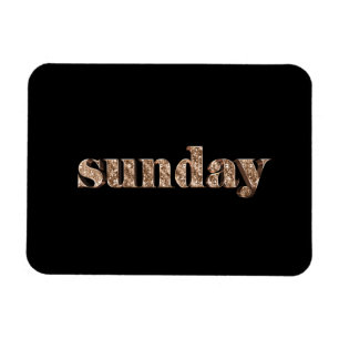 Schwarze Goldtage der Woche Sonntag Typografie Magnet