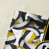 Schwarze Goldvolleyball-Muster Strandtuch (Beispiel)