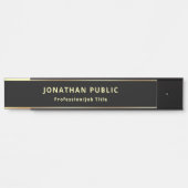 Schwarze Goldvorlage Eleganter klassischer Look la Türschild (Vorderseite )