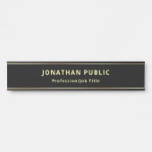 Schwarze Goldvorlage Eleganter klassischer Look la Türschild (Vorderseite )