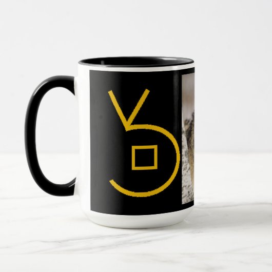 schwarze Goldwolf-Frequenz-Tasse Tasse (Links)