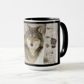 schwarze Goldwolf-Frequenz-Tasse Tasse (VorderseiteRechts)