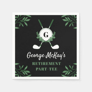 Schwarze Golf-Rentnerparty mit Grünzeug-Thema Serviette