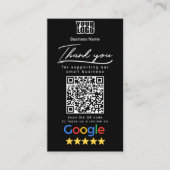 Schwarze Google-Überprüfungsvorlage mit QR-Code-Li Visitenkarte (Vorderseite)