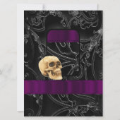 Schwarze Gothfantasy Fantasy formale Hochzeit Einladung (Rückseite)