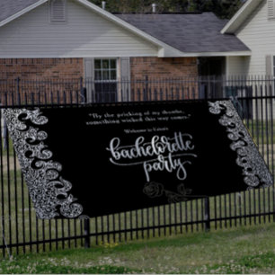 Schwarze Gothic-Junggesellinnenabschied-Willkommen Banner