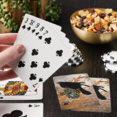 Schwarze gothische Krähe und Spinne Spielkarten (In Situ)