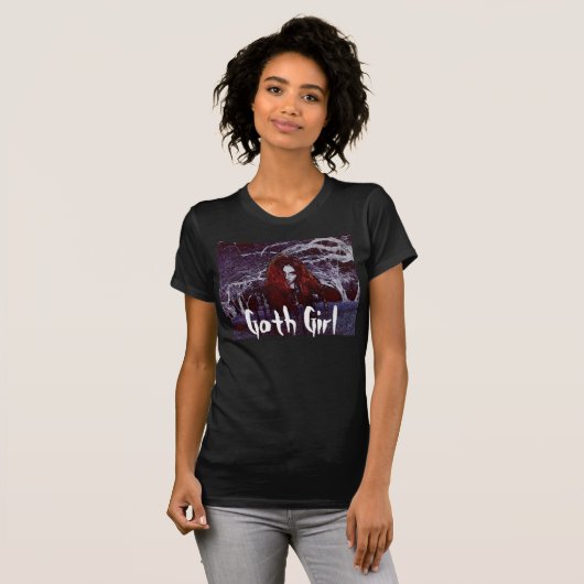 Schwarze goths das Shirt Goth Mädchender gotischen (Vorne ganz)
