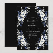 Schwarze gotische Mitternachts-Hochzeit Einladung (Vorne/Hinten)