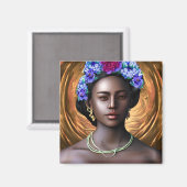 Schwarze Göttin | Afrikanisch-amerikanische Frau K Magnet (Vorderseite/Rückseite)