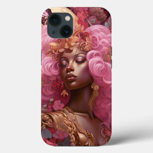 Schwarze Göttin in Rosa und Gold Case-Mate iPhone Hülle