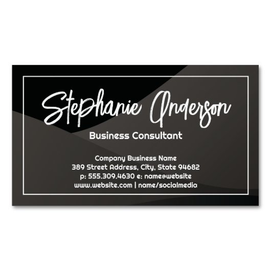 Schwarze Gradient Layers | Modern Magnetische Visitenkarte (Vorderseite)