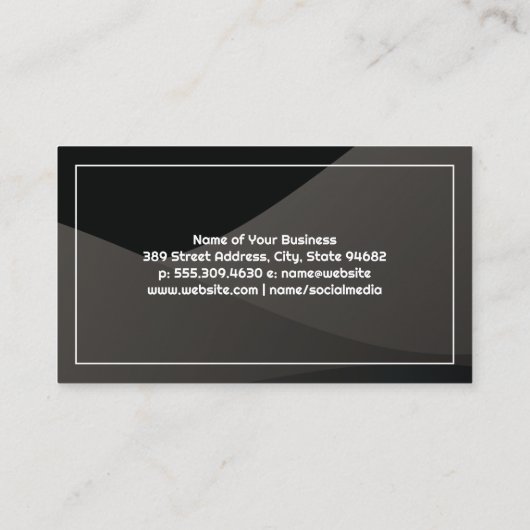 Schwarze Gradient Layers | Modern Visitenkarte (Rückseite)