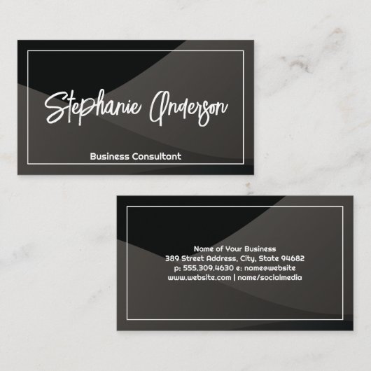 Schwarze Gradient Layers | Modern Visitenkarte (Vorne/Hinten)