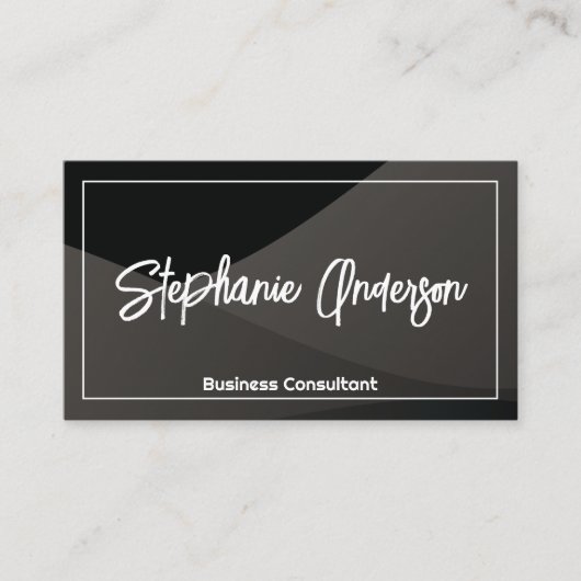 Schwarze Gradient Layers | Modern Visitenkarte (Vorderseite)