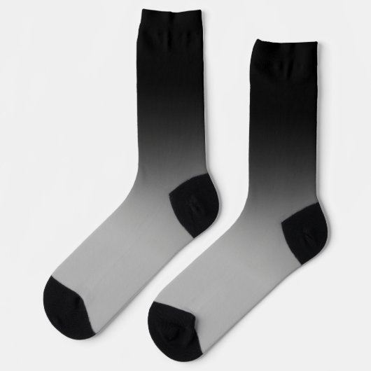 Schwarze Gradient Ombré Crew Socken (Linkes Detail)