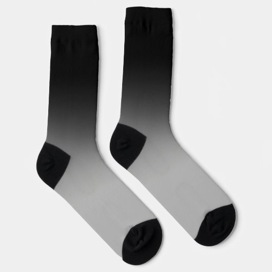 Schwarze Gradient Ombré Crew Socken (Rechts)